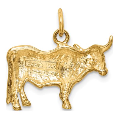 14K Yellow Gold Steer Pendant – view 5