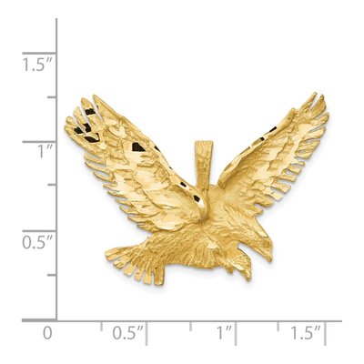 14K Yellow Gold Diamond-Cut Eagle Pendant – view 4