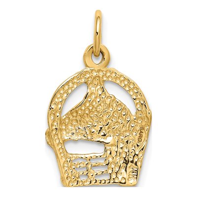 14K Yellow Gold Horse Head Horseshoe Charm – view 5