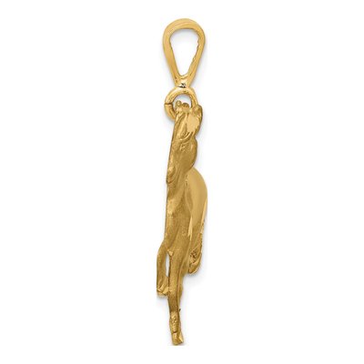 14K Yellow Gold Diamond-Cut Horse Pendant – view 3