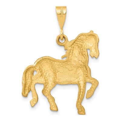 14K Yellow Gold Diamond-Cut Horse Pendant – view 4