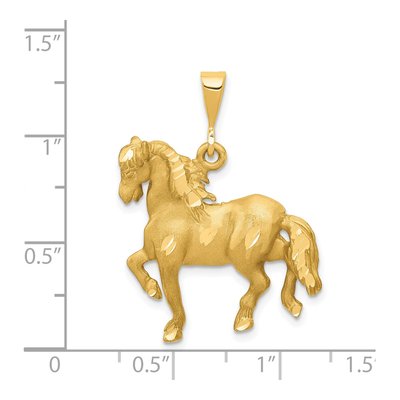 14K Yellow Gold Diamond-Cut Horse Pendant – view 5