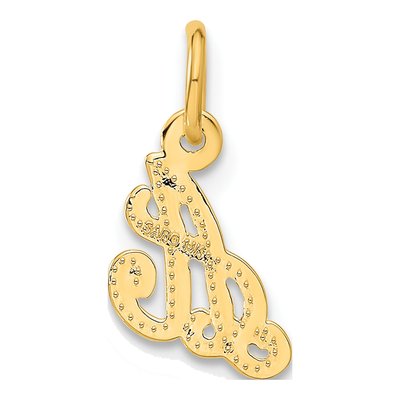 14K Yellow Gold Script Letter A Charm – view 4