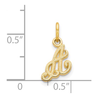 14K Yellow Gold Script Letter A Charm – view 5