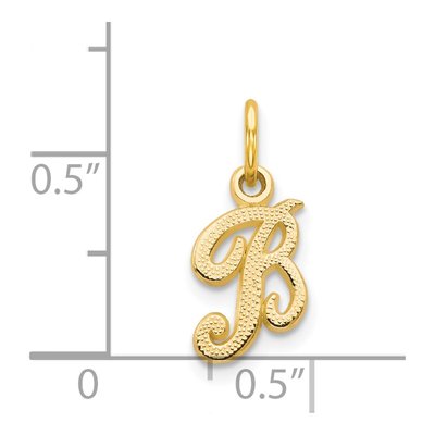 14K Yellow Gold Script Letter B Charm – view 4