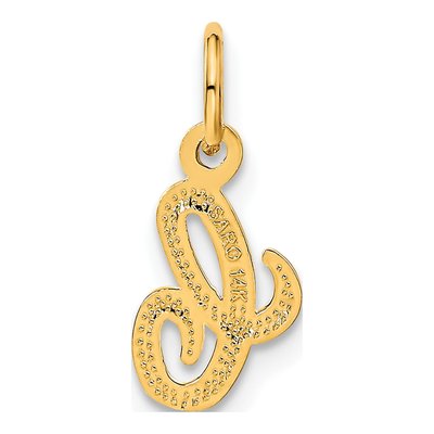 14K Yellow Gold Script Letter C Charm – view 4