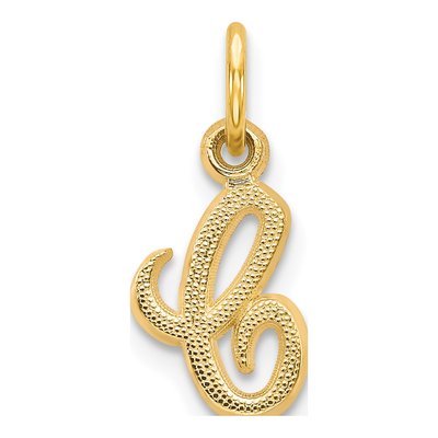 14K Yellow Gold Script Letter C Charm