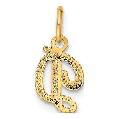 14K Yellow Gold Script Letter D Charm – view 4