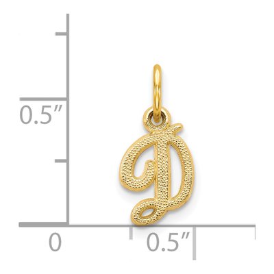 14K Yellow Gold Script Letter D Charm – view 5