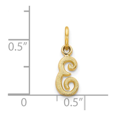 14K Yellow Gold Script Letter E Charm – view 5