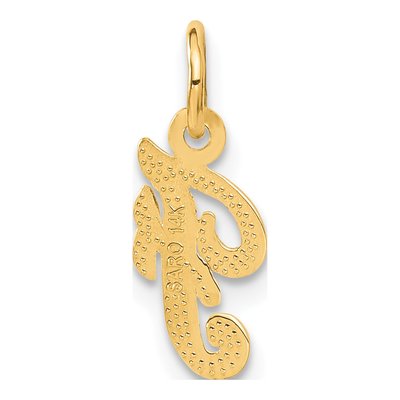 14K Yellow Gold Script Letter F Charm – view 4