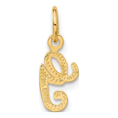 14K Yellow Gold Script Letter G Charm – view 4