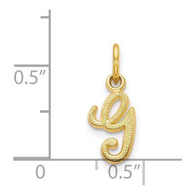 14K Yellow Gold Script Letter G Charm – view 5