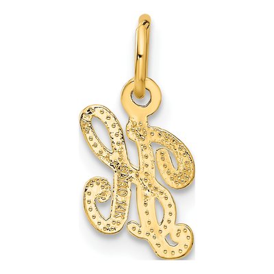 14K Yellow Gold Script Letter H Charm – view 4