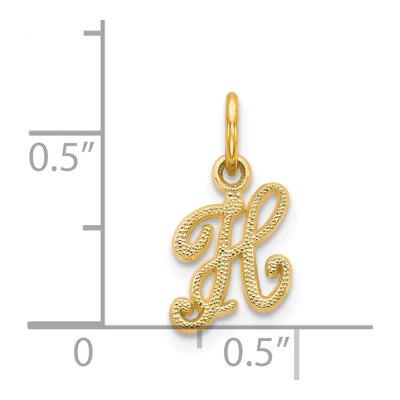 14K Yellow Gold Script Letter H Charm – view 5
