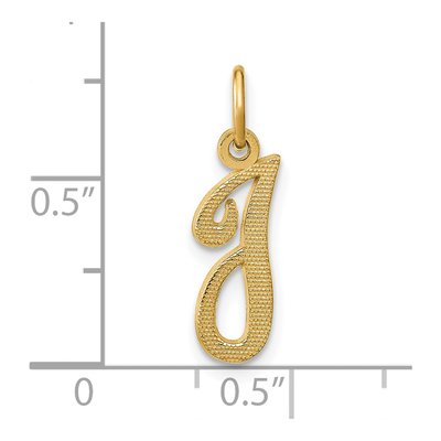 14K Yellow Gold Script Letter I Initial Charm – view 5