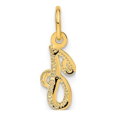14K Yellow Gold Script Letter J Charm – view 4