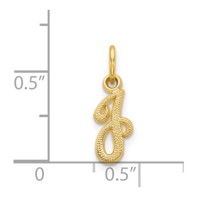 14K Yellow Gold Script Letter J Charm – view 5