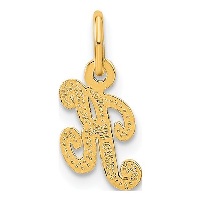 14K Yellow Gold Script Letter K Charm – view 4