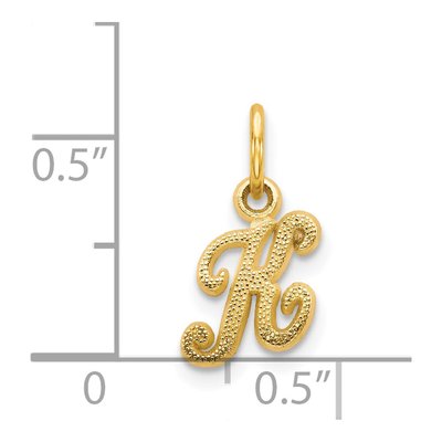 14K Yellow Gold Script Letter K Charm – view 5