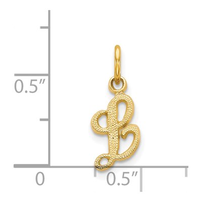 14K Yellow Gold Script Letter L Pendant – view 5