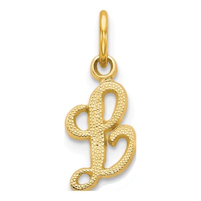 14K Yellow Gold Script Letter L Pendant