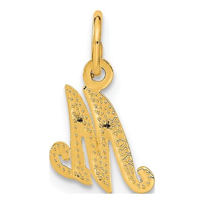 14K Yellow Gold Script Letter M Charm – view 4