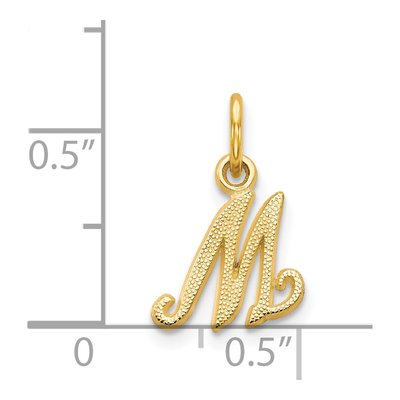 14K Yellow Gold Script Letter M Charm – view 5