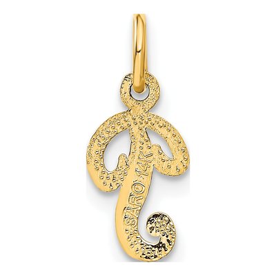 14K Yellow Gold Script Letter P Charm – view 4
