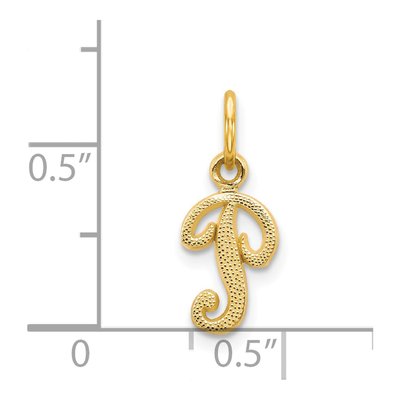 14K Yellow Gold Script Letter P Charm – view 5