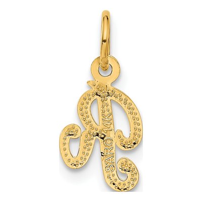 14K Yellow Gold Script Letter R Charm – view 4