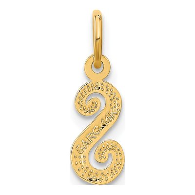 14K Yellow Gold Script Letter S Charm – view 4