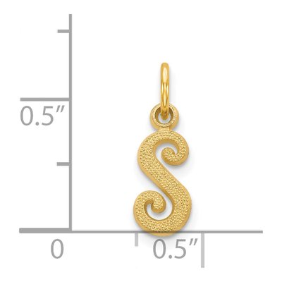 14K Yellow Gold Script Letter S Charm – view 5