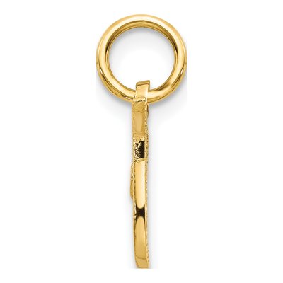 14K Yellow Gold Script Letter T Charm – view 3