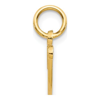 14K Yellow Gold Script Letter V Charm – view 3
