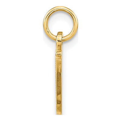 14K Yellow Gold Script Letter W Charm – view 3