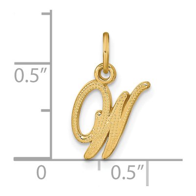 14K Yellow Gold Script Letter W Charm – view 5