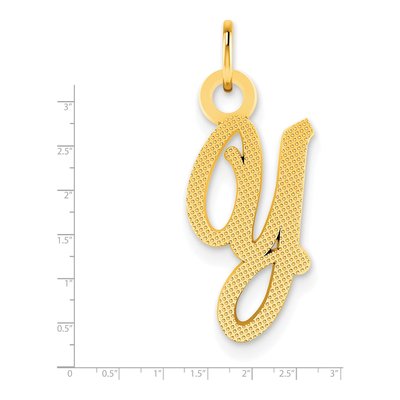 14K Yellow Gold Initial Y Pendant – view 2