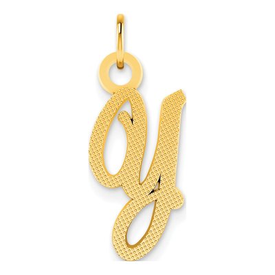 14K Yellow Gold Initial Y Pendant