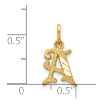 14K Yellow Gold Letter A Charm – view 5