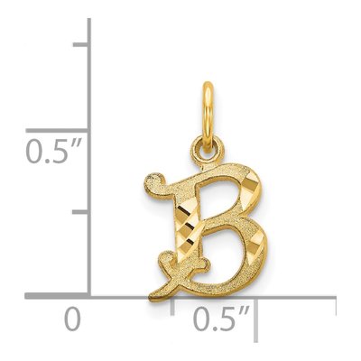 14K Yellow Gold Letter B Charm – view 5