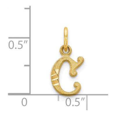 14K Yellow Gold Letter C Charm – view 5