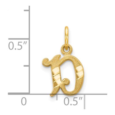 14K Yellow Gold Letter D Charm – view 5