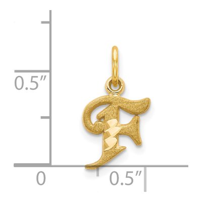 14K Yellow Gold Letter F Pendant – view 5
