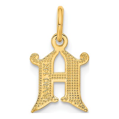 14K Yellow Gold Letter H Charm – view 4