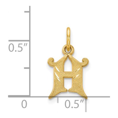 14K Yellow Gold Letter H Charm – view 5