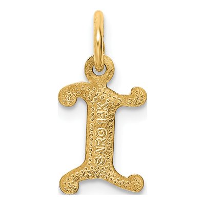 14K Yellow Gold Letter I Initial Charm – view 5