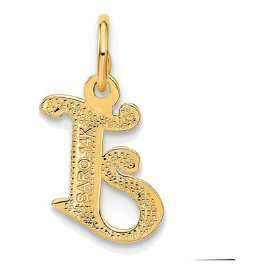 14K Yellow Gold Letter J Charm – view 4