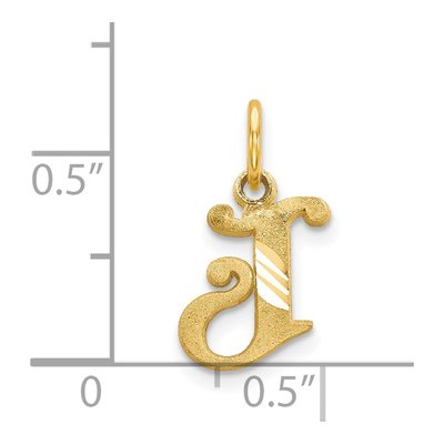 14K Yellow Gold Letter J Charm – view 5