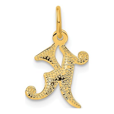 14K Yellow Gold Letter K Charm – view 4